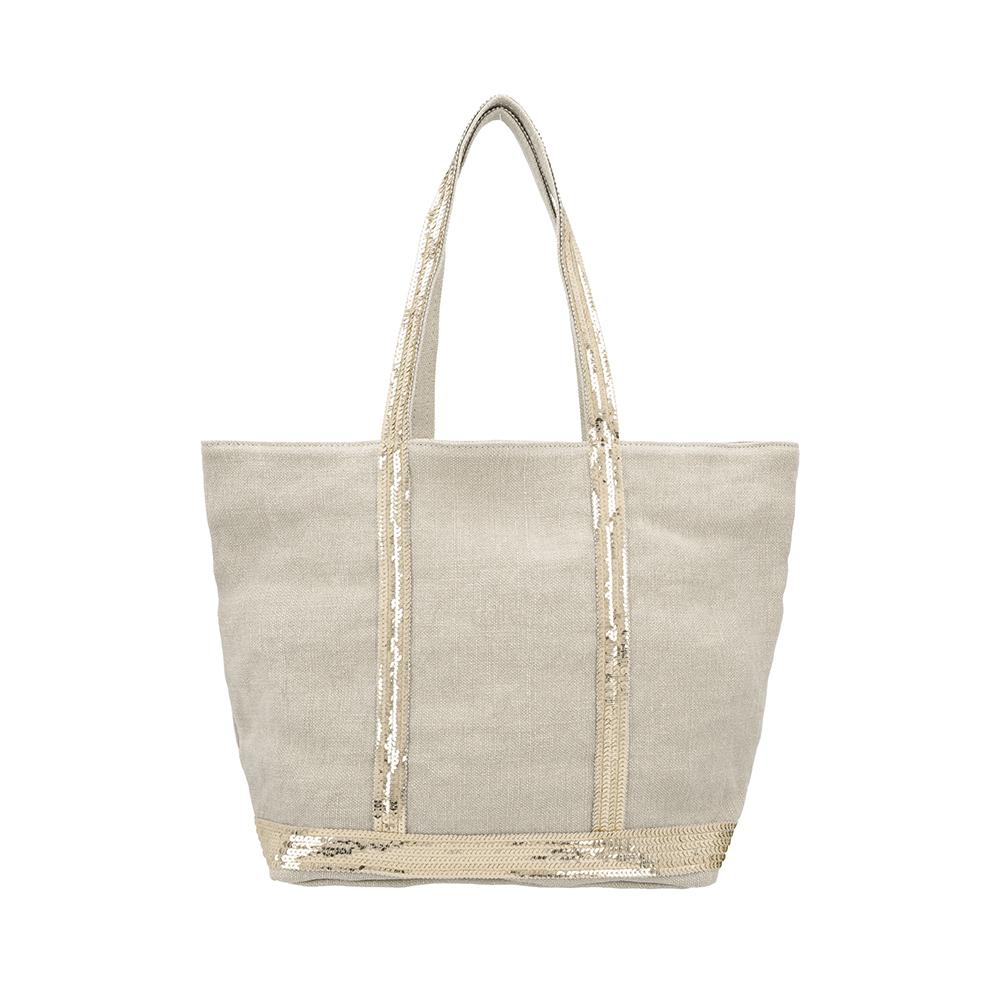 Vanessa Bruno Linen Cabas Sequin Zip Medium Women’s Tote Bag 0PVE31 V40378 018