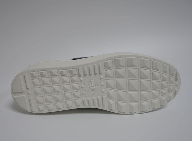 VALENTINO White Patent Black Hidden Low-Top Sneakers