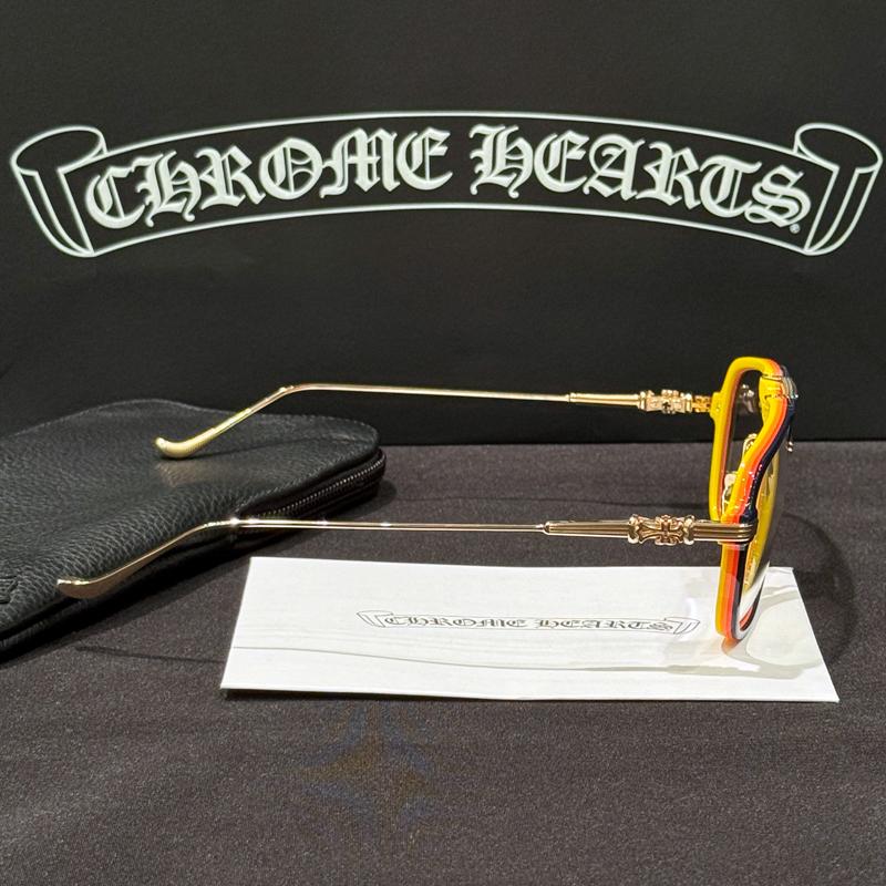 Chrome Hearts Navy Multi-Color Gold Detail Eyeglasses Unisex