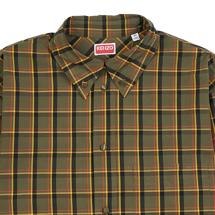 KENZO Men’s Check Cotton Long-Sleeve Shirt