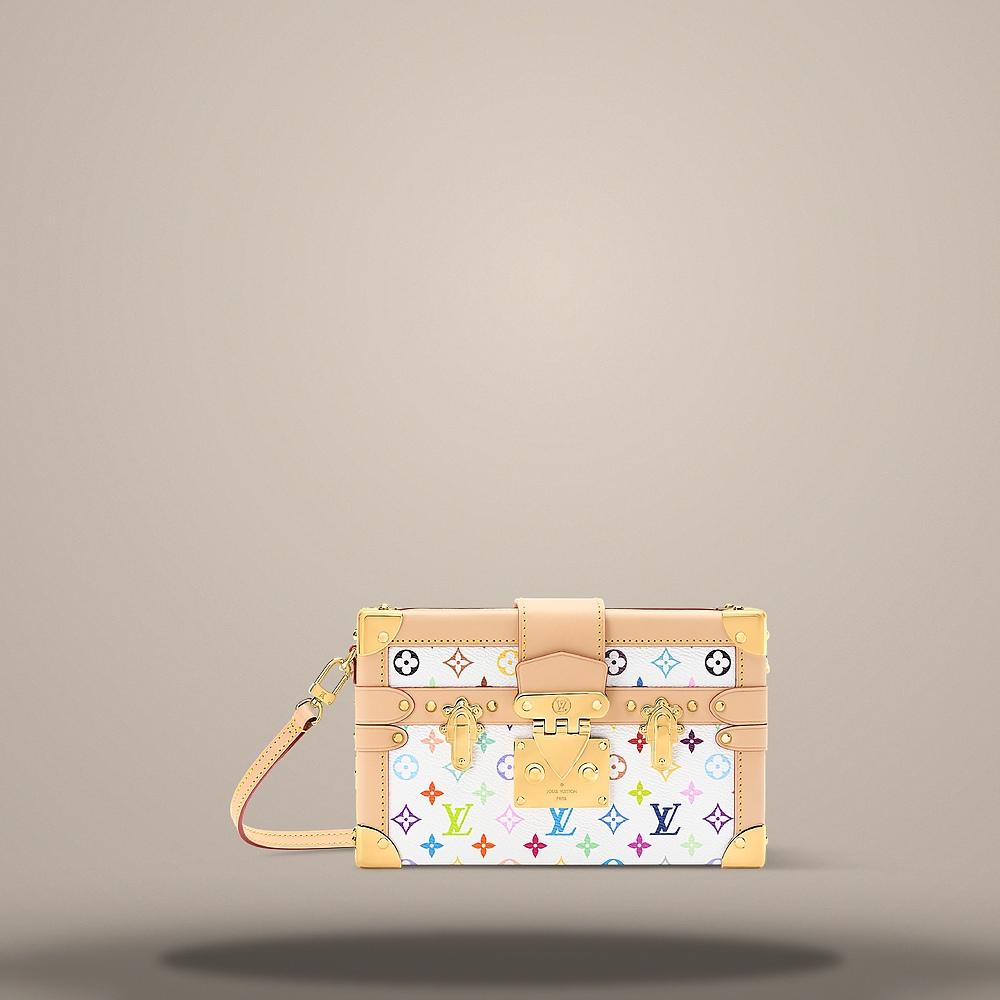 Louis Vuitton Multicolor White Petite Malle Shoulder Bag M28243