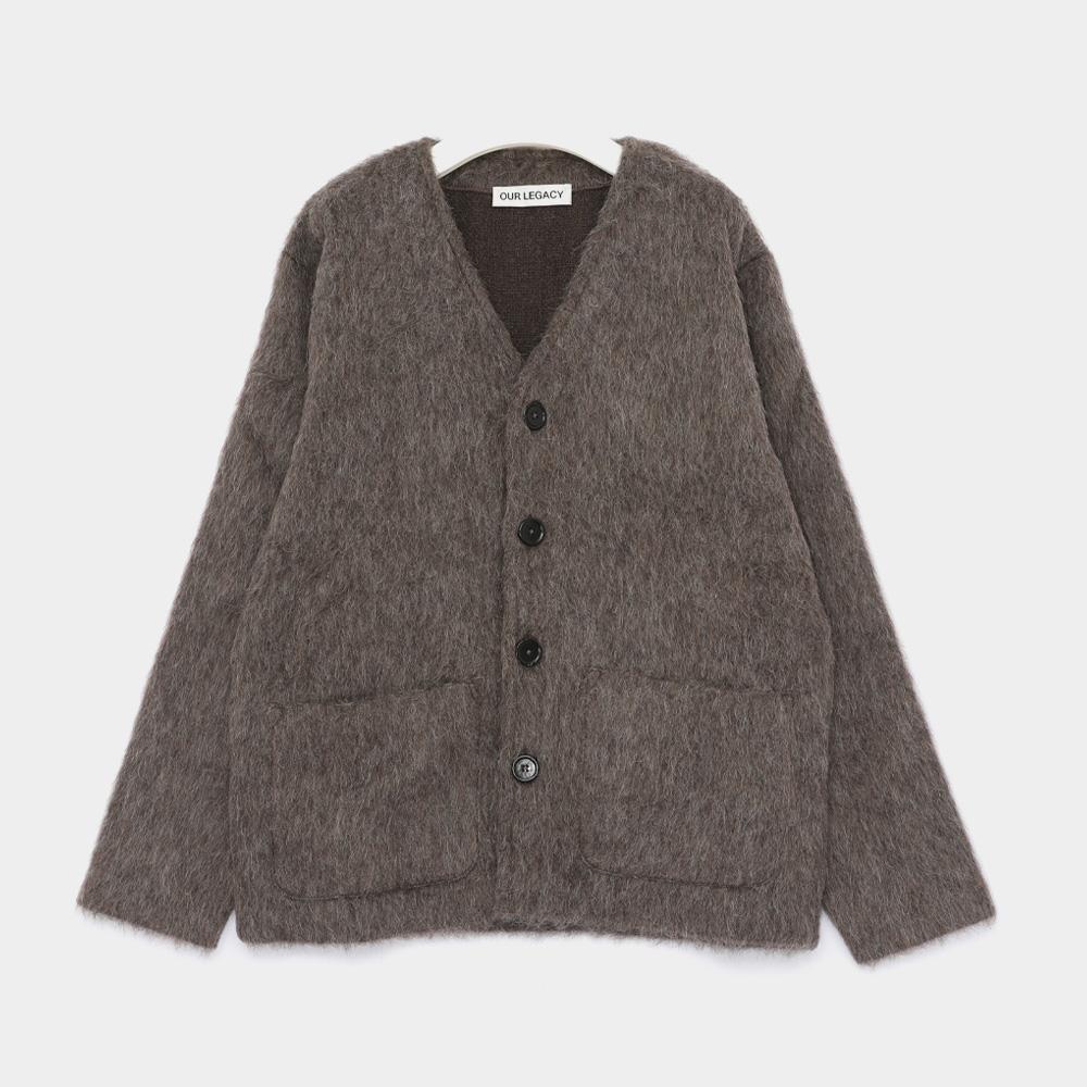 OUR LEGACY Hairy Wool Loose Fit V-Neck Men's Cardigan
