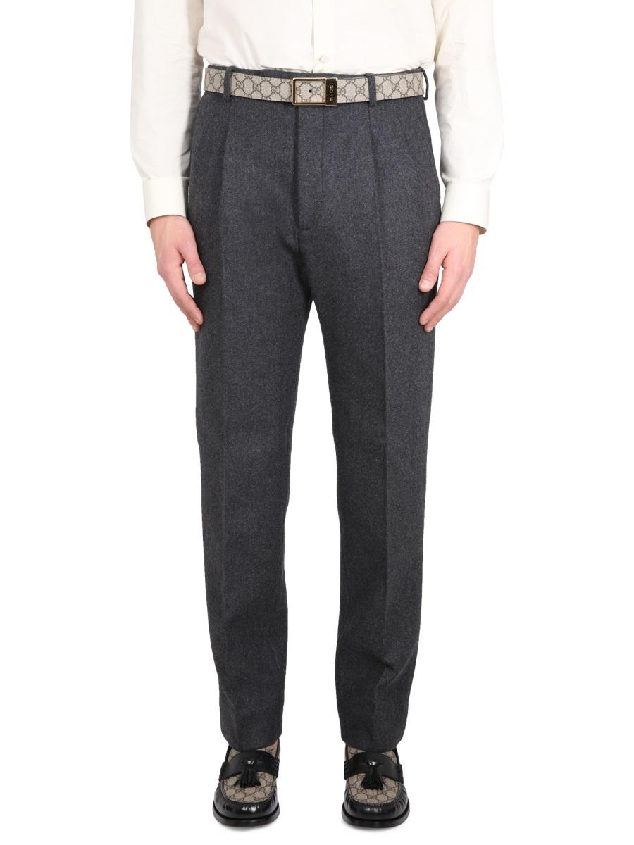 GUCCI Black Wool Slim Fit Suit Pants