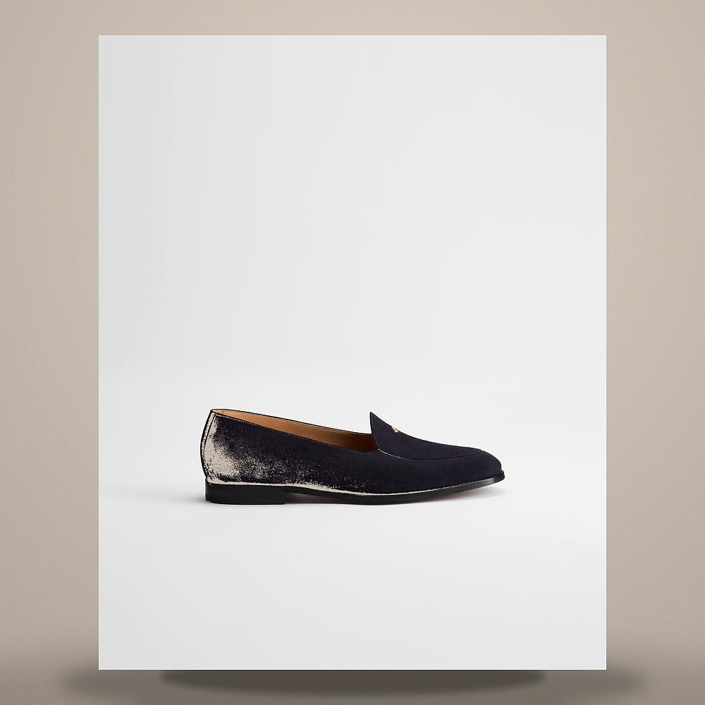 DIOR Deep Blue Suede Calfskin Antibes Loafers Men 3LO190ADJ H500