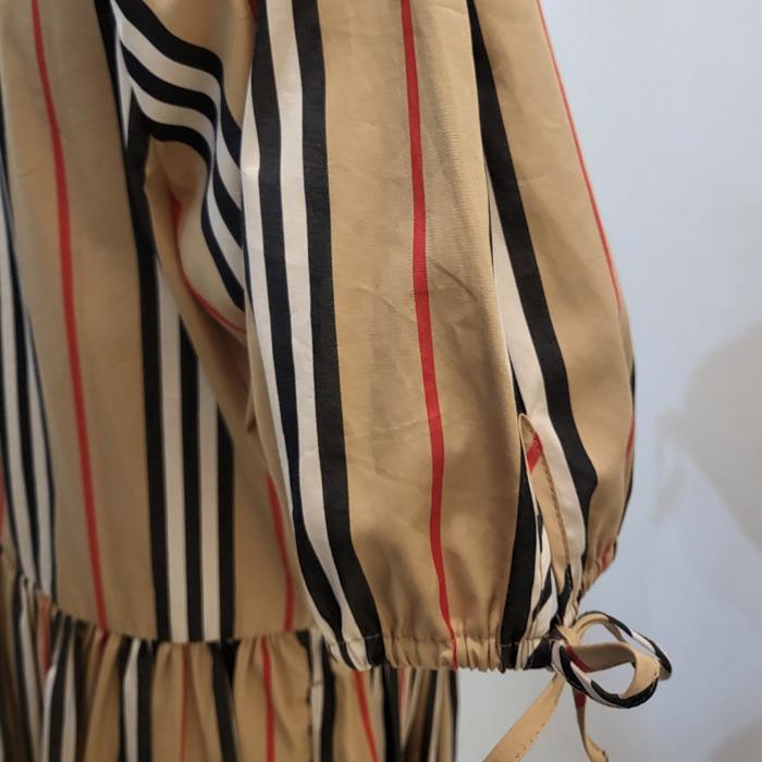 BURBERRY Maddington Check Short-Sleeve Ribbon Dress 8084317