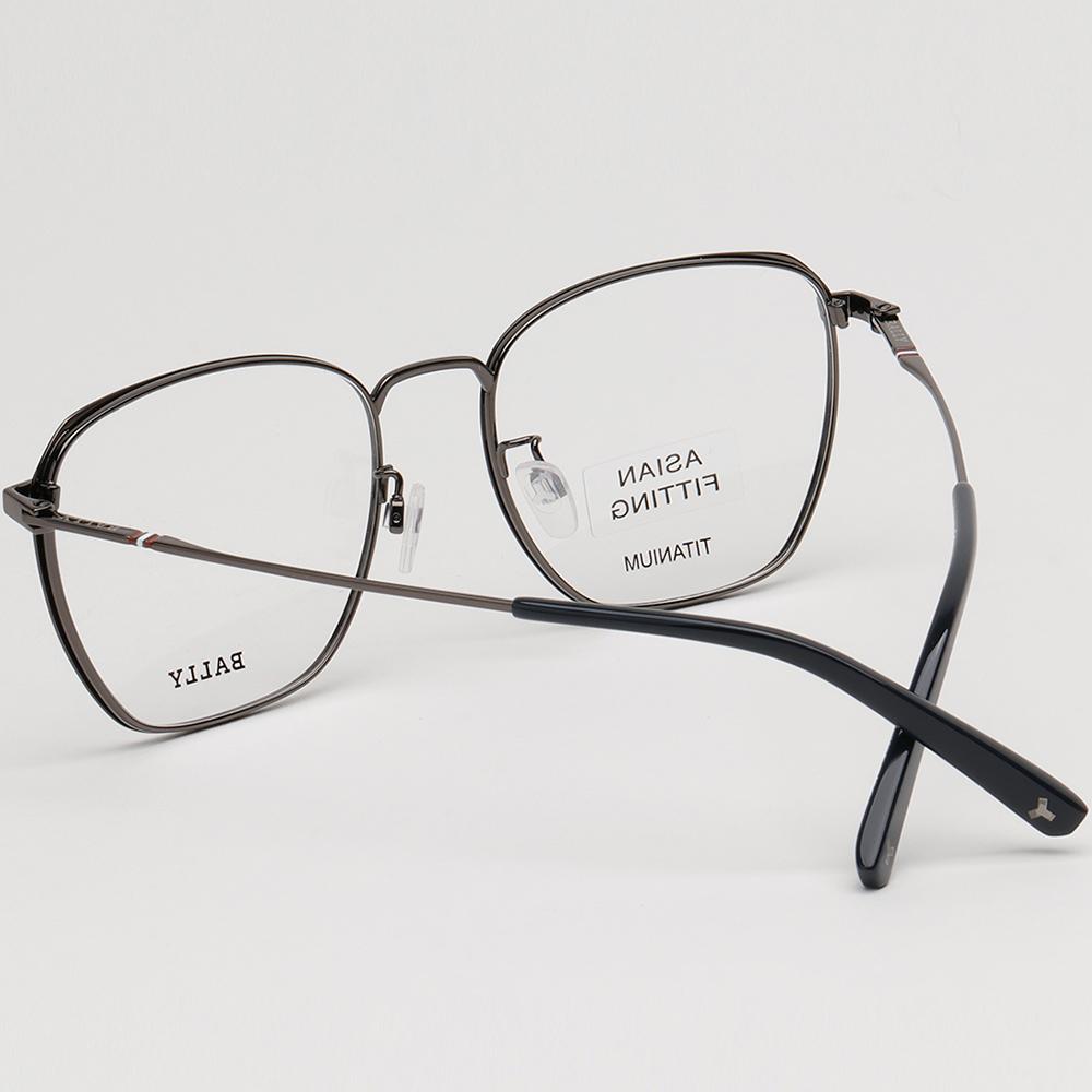 BALLY Titanium Metal Square Eyeglass Frame Asian Fit Unisex BY5059D 008