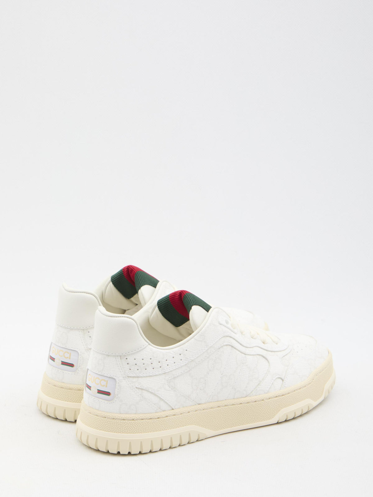GUCCI White Leather Low-Top Sneakers