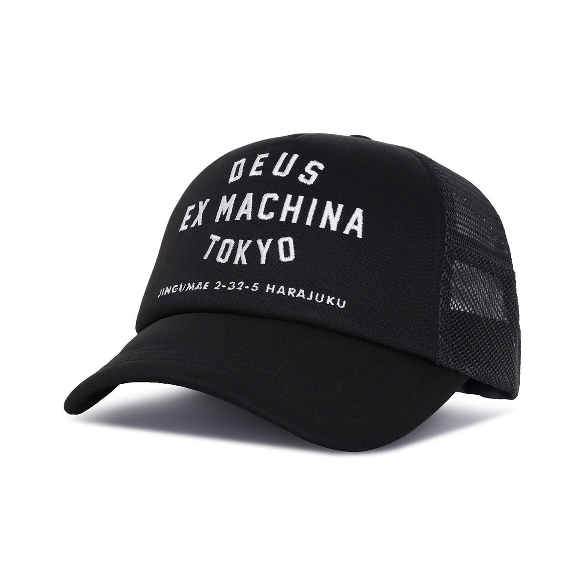 Deus Ex Machina Black Tokyo Harajuku Address Trucker Baseball Cap D261 MHA 143