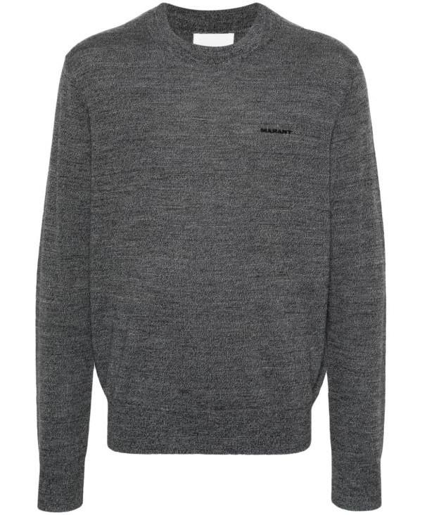 Isabel Marant BASILE Merino Wool Crewneck Sweater Black Men