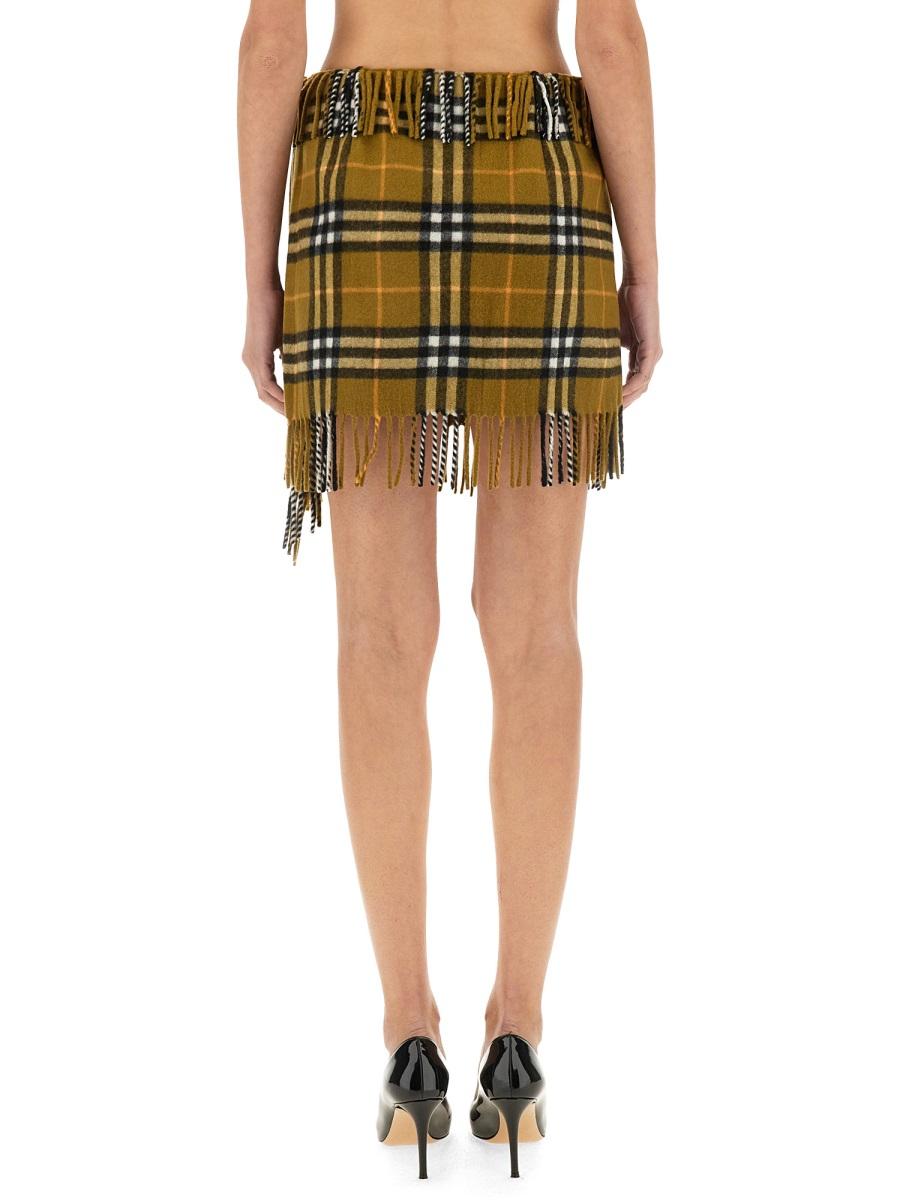 BURBERRY Wool Blend Plaid Mini Skirt