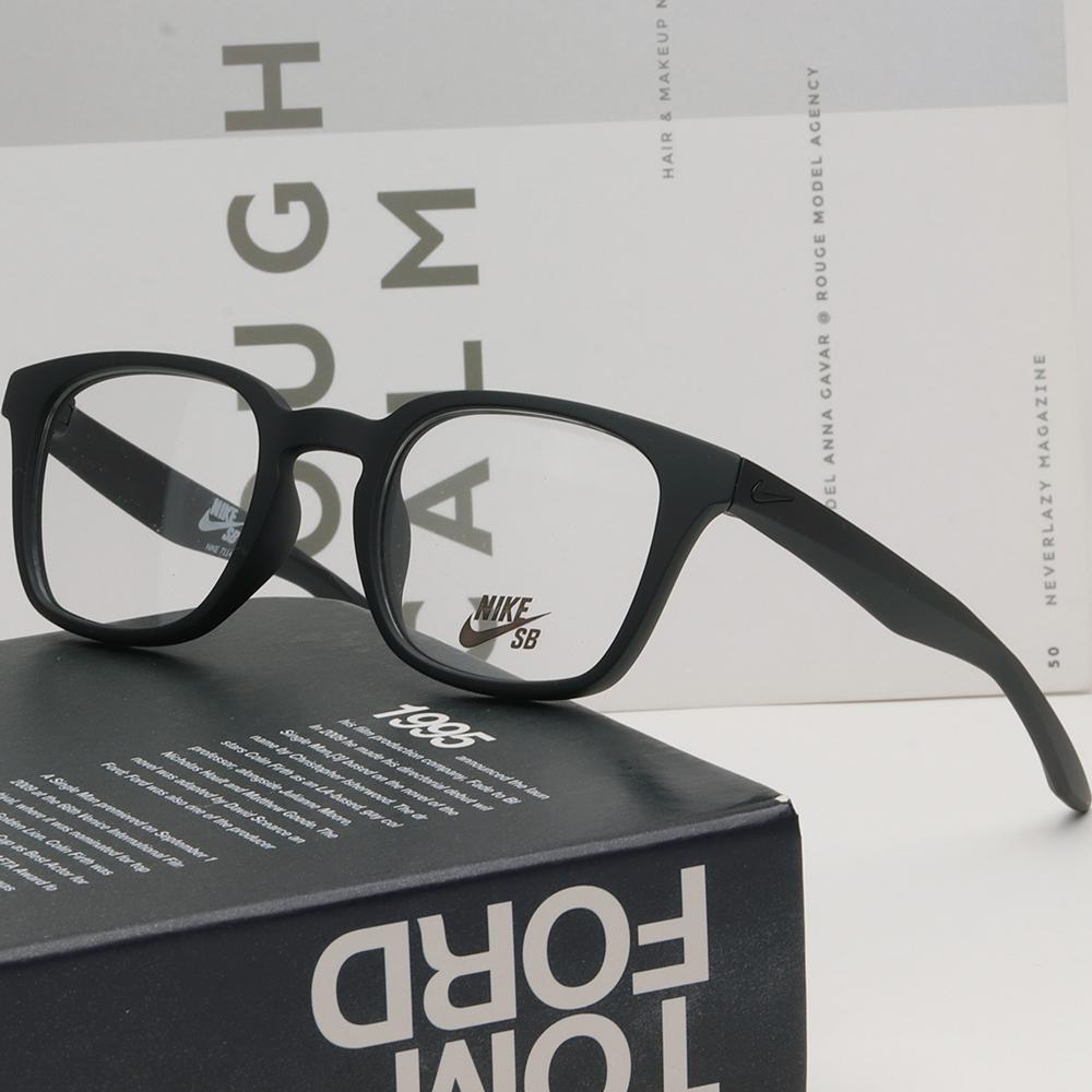 Nike Matte Black Square Acetate Unisex Eyeglass Frames NIKE7114 002