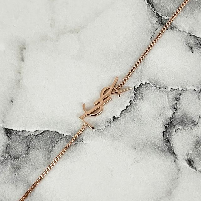 Saint Laurent Opium YSL Logo Charm Bracelet Rose Gold