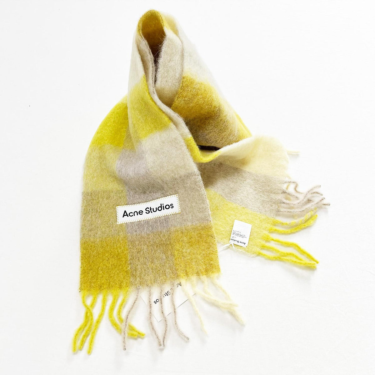 Acne Studios Check Alpaca Scarf Fuchsia CA0084