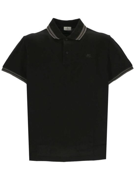 Etro Black Cotton Polo Shirt for Men MRMD0007 AC174 N0000