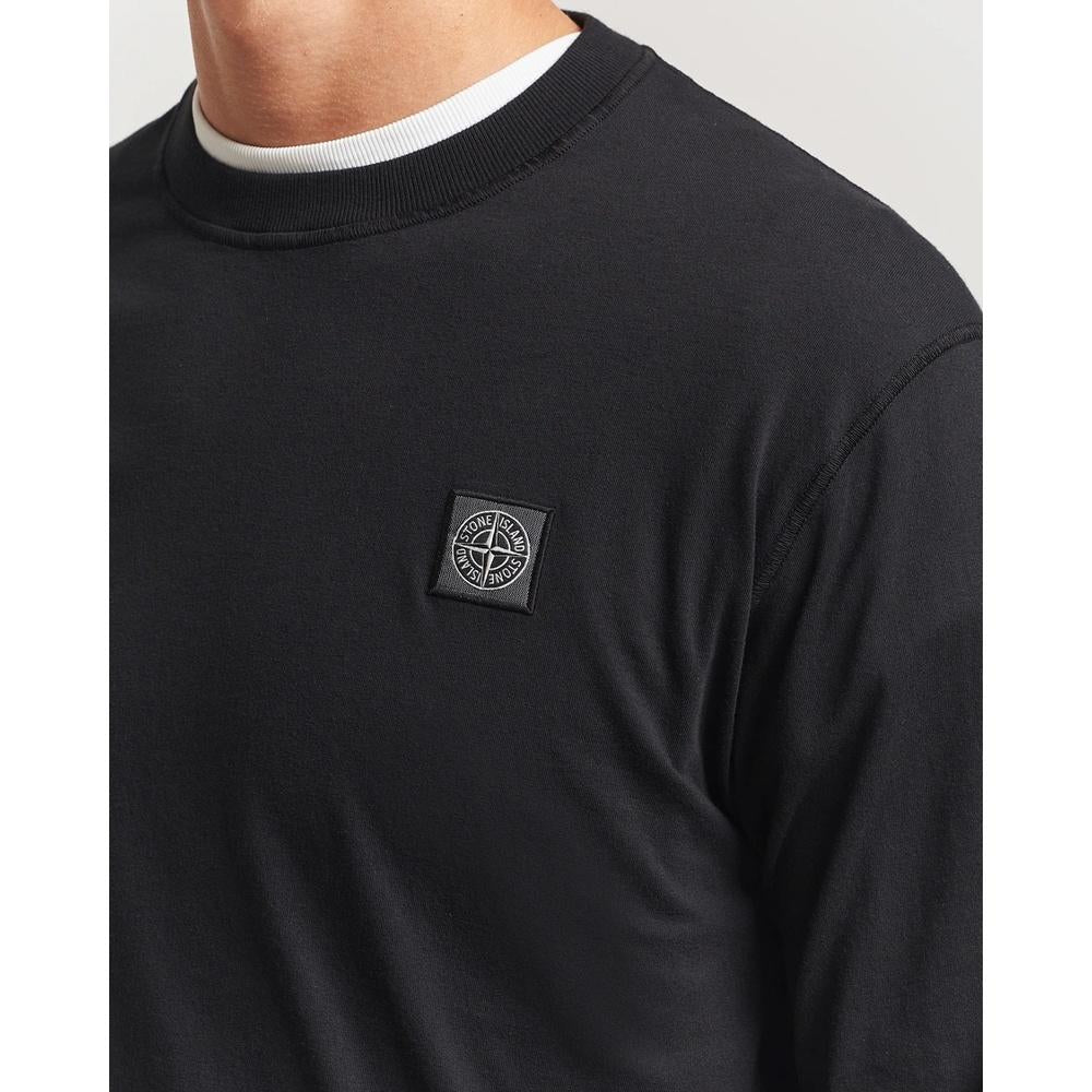 STONE ISLAND Logo Patch Long Sleeve T-Shirt Black Men’s Cotton