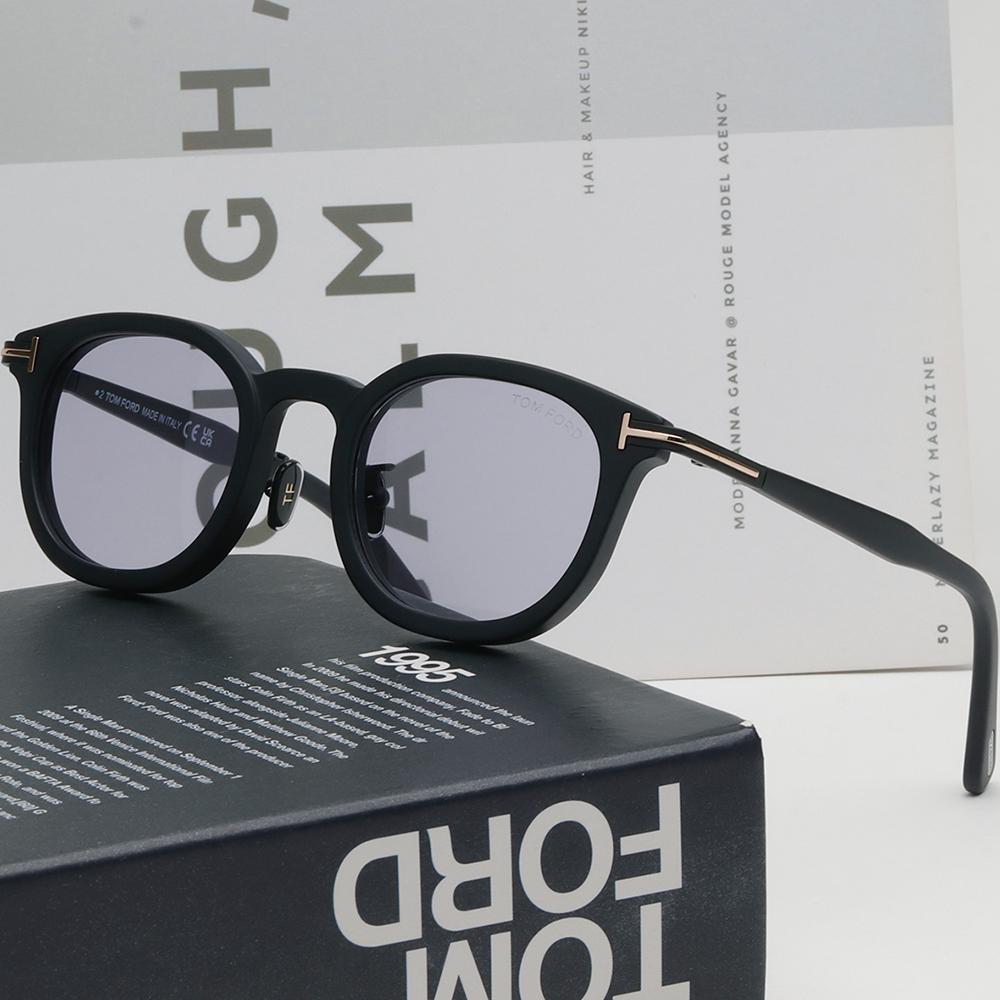 TOM FORD Matte Black Acetate Asian Fit Sunglasses Light Purple Lens TF1151D 02Y