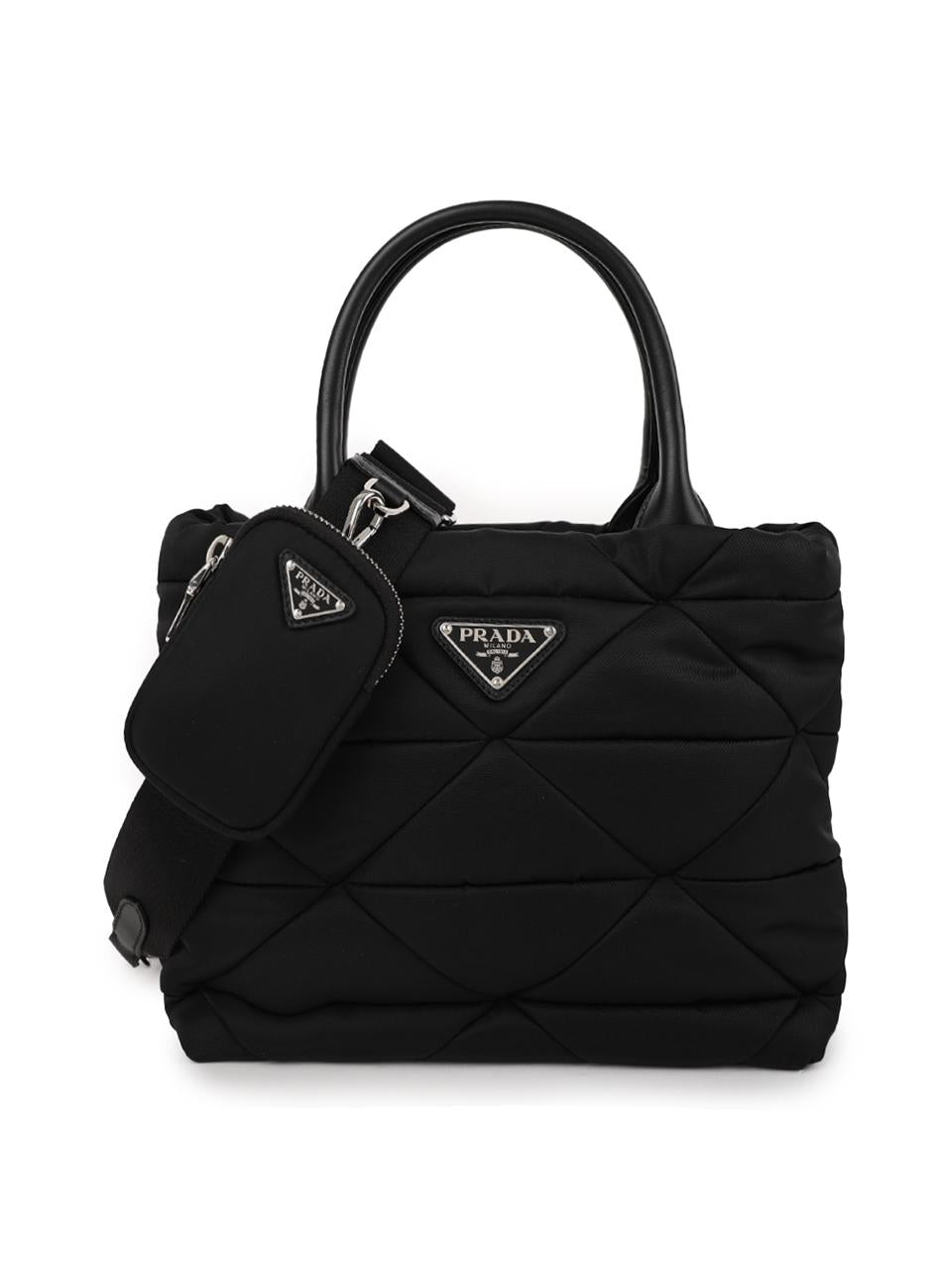 PRADA Re-Nylon Padded Tote Bag Black 1BG373 RDJN F0002