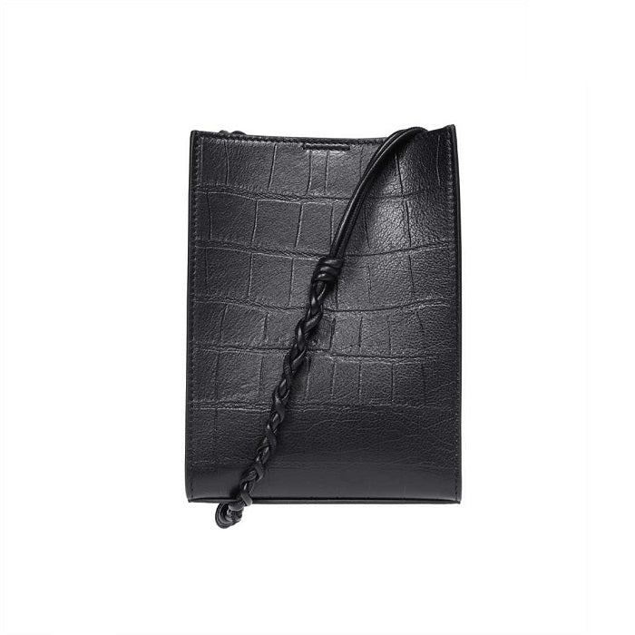 JIL SANDER Croc-Embossed Leather Tangle Small Crossbody Bag J07WG0001 P5359
