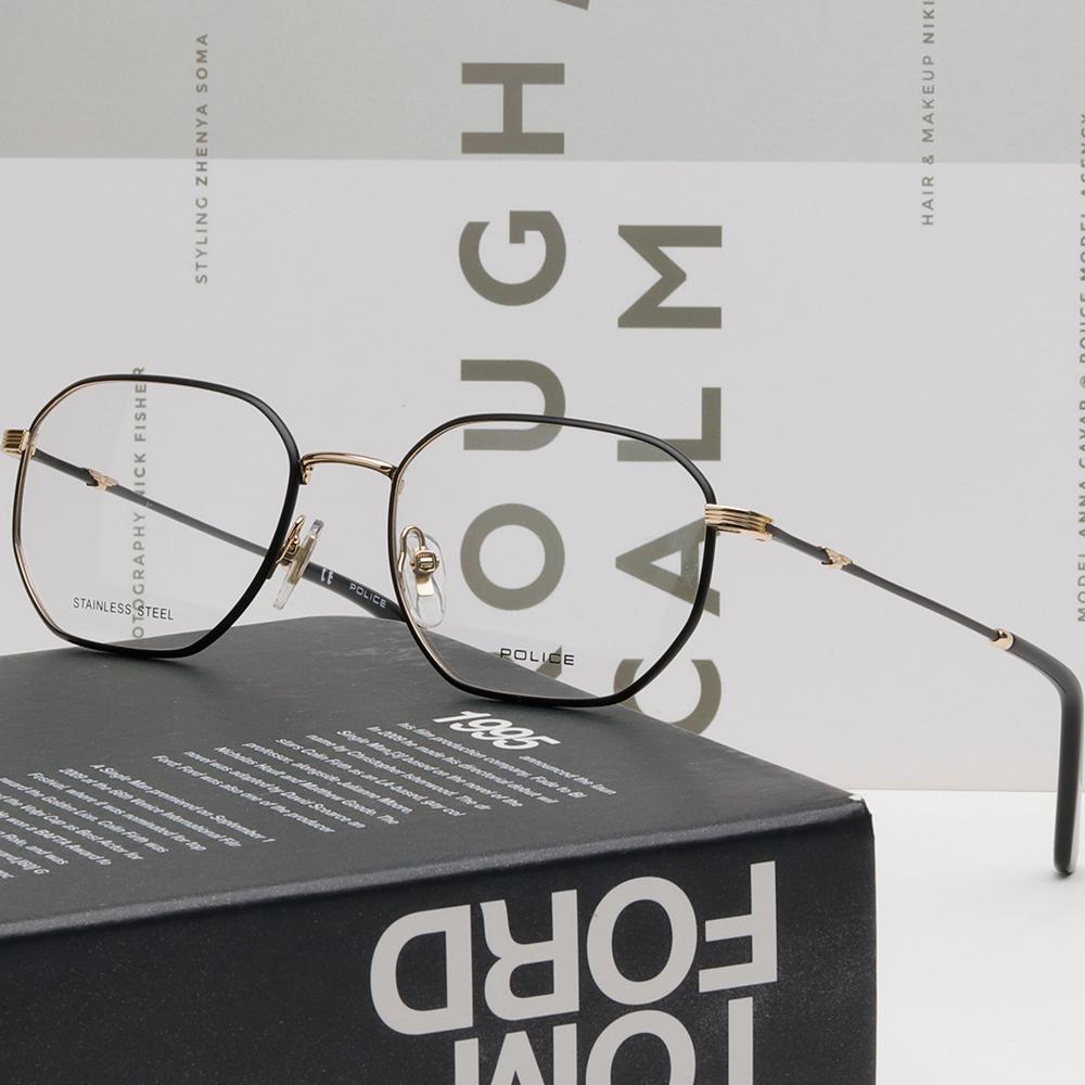 Police Unisex Metal Frame Eyeglasses ORIGINS LITE8 VPLD01 0302