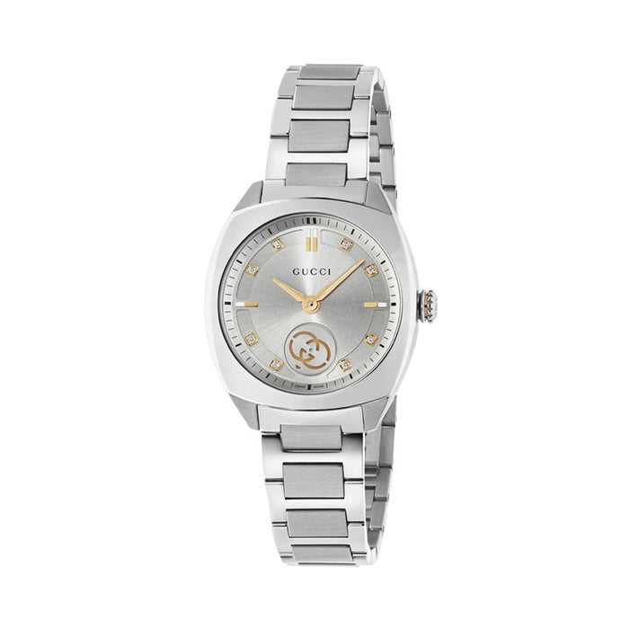 GUCCI Interlocking Women's Metal Quartz Watch 29mm Diamond Index YA142510