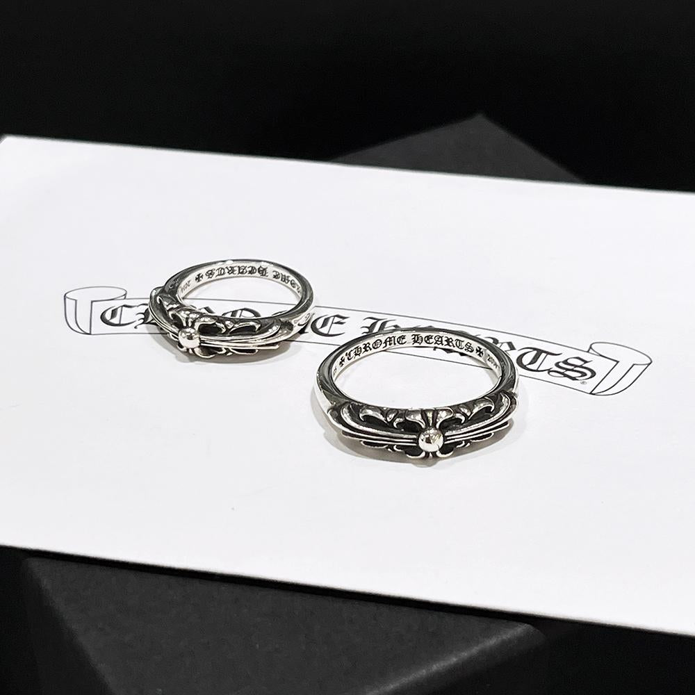 Chrome Hearts Baby Floral Cross Ring Men's Jewelry