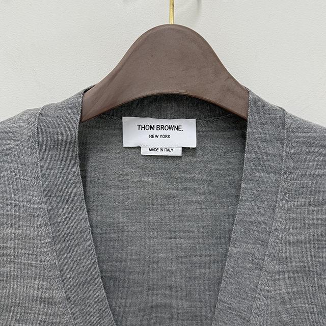 THOM BROWNE Women’s 4-Bar Armband Wool Cardigan Gray