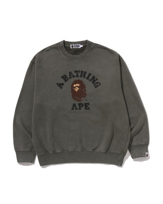 BAPE Olive Drab Long Sleeve Sweatshirt 0ZXSWM308131 PGRD