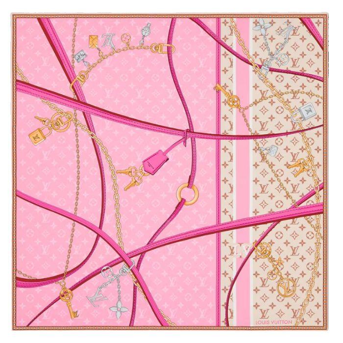 Louis Vuitton Strap and Trunk Square 70 Silk Scarf