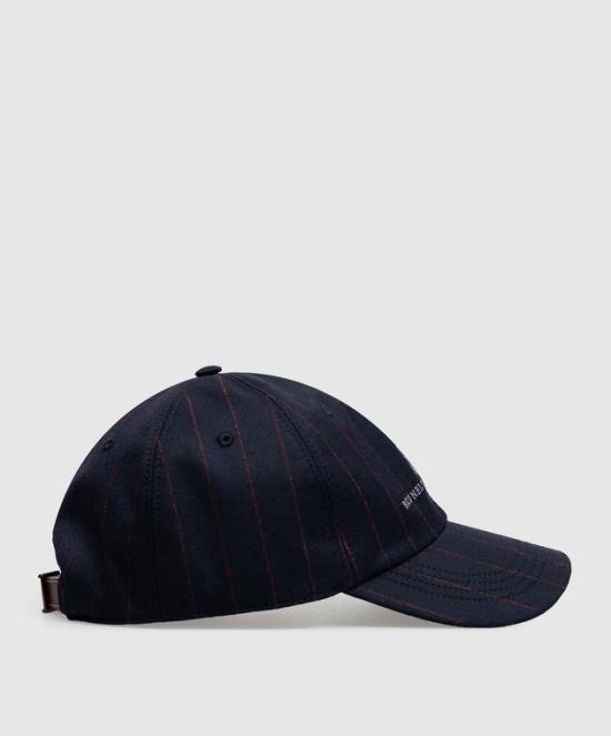 Brunello Cucinelli Wool Blend Logo Baseball Cap for Men MV4419850 CEQ18 NAVY DOM
