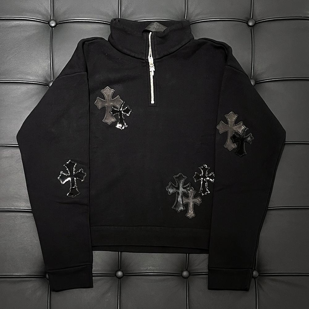 Chrome Hearts Paperjam Patch Half Zip Sweatshirt Black