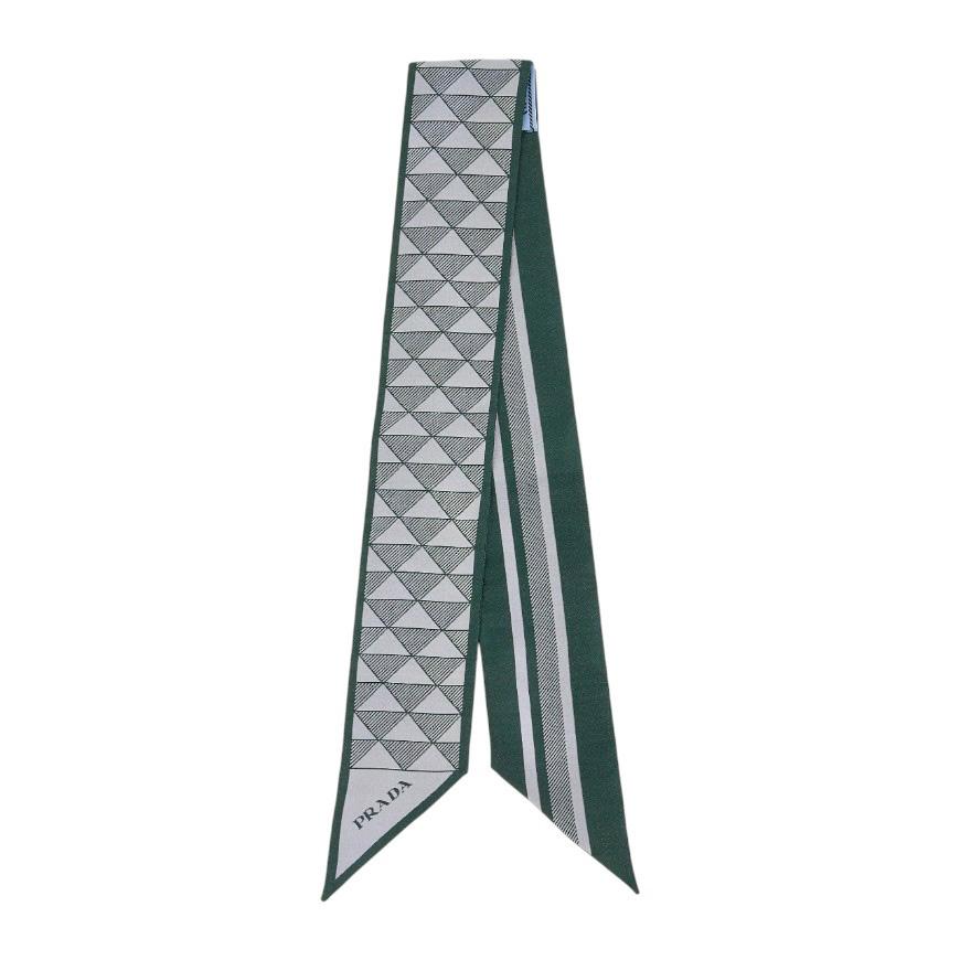 PRADA Women’s Jacquard Silk Tie Scarf 1FF008 2C81 F077U 1