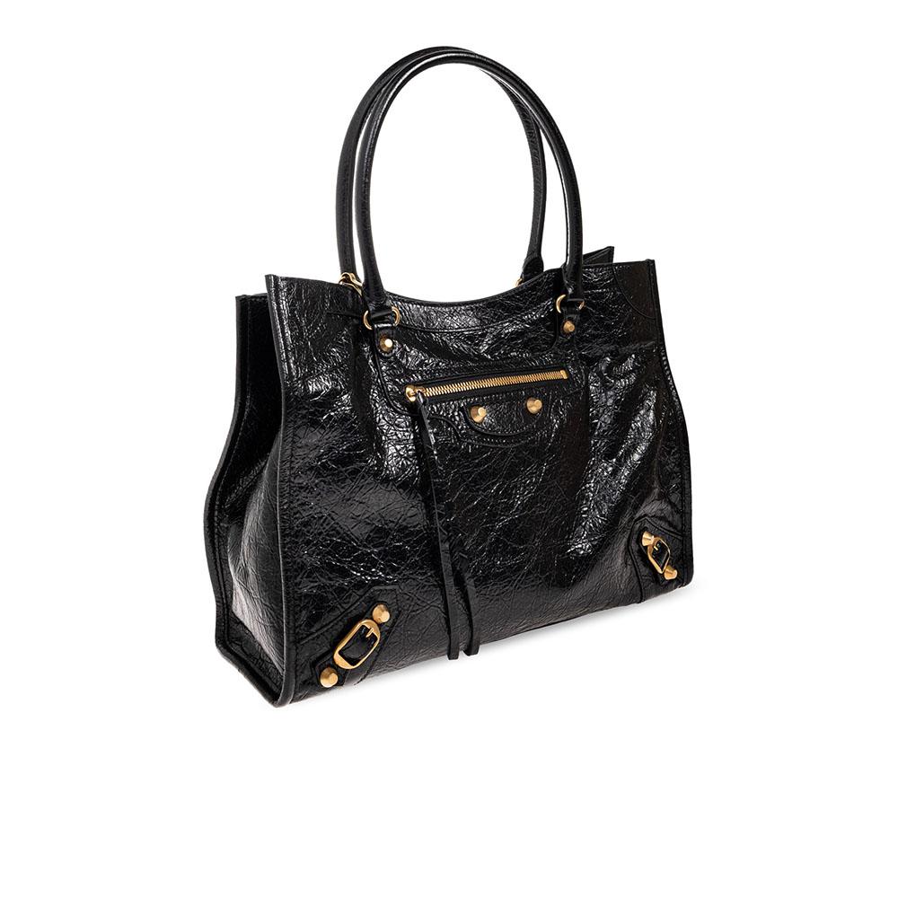 BALENCIAGA Le City Small Tote Bag Black Leather Handbag