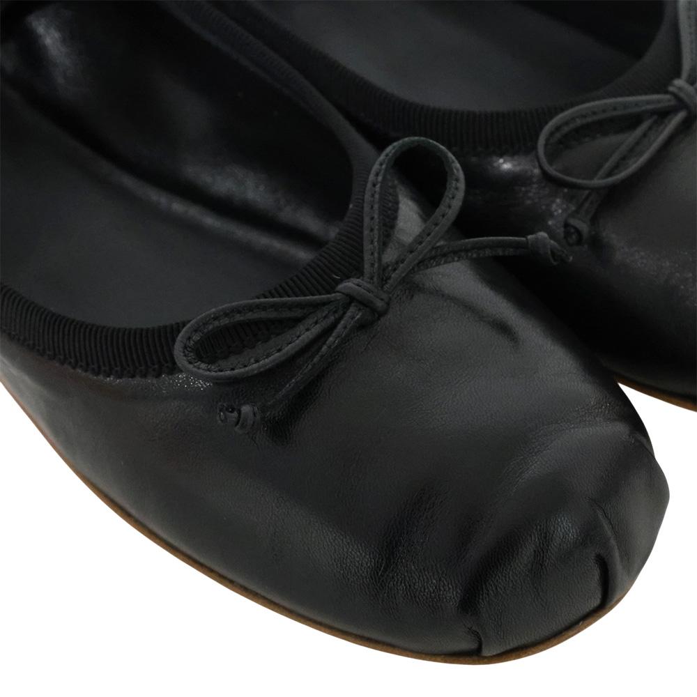 Miu Miu Leather Ballerina Flats Women’s Black