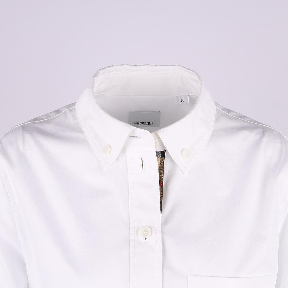 BURBERRY Lapwing Check Point Cotton Shirt White Women’s 80678131