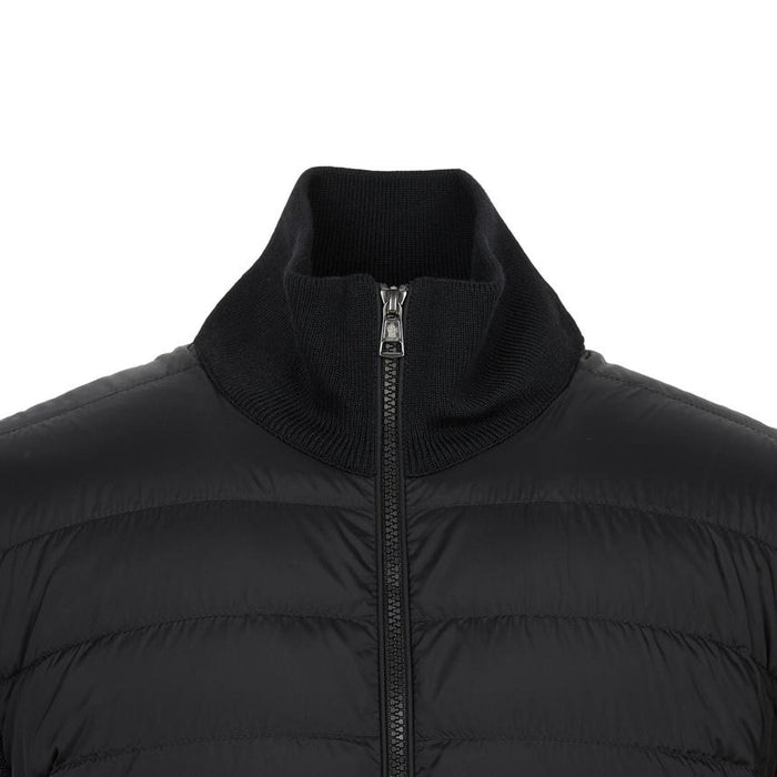 Moncler Men's Black Padded Knit Zip-Up Cardigan
