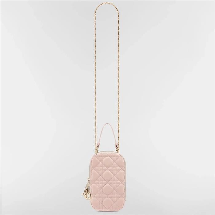 DIOR Lady Dior Call in Dior Phone Holder Shoulder Bag Pink