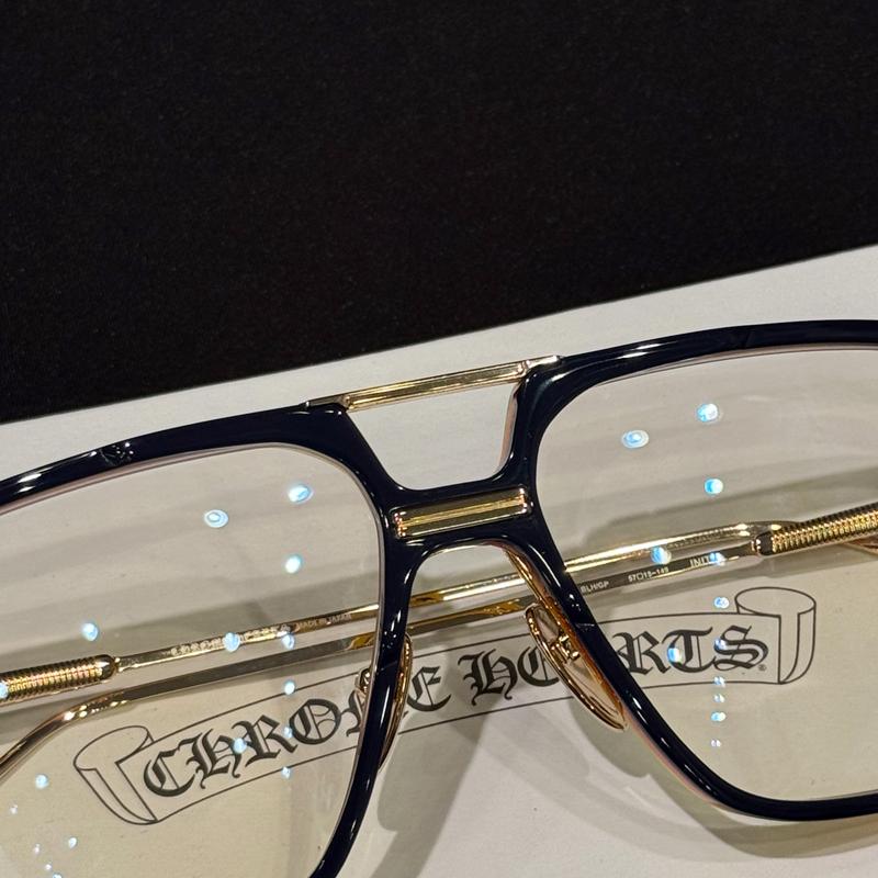 Chrome Hearts Navy Multi-Color Gold Detail Eyeglasses Unisex