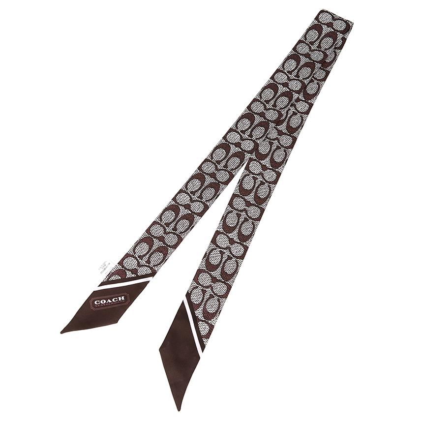 Coach Signature Skinny Silk Scarf C2783 YED