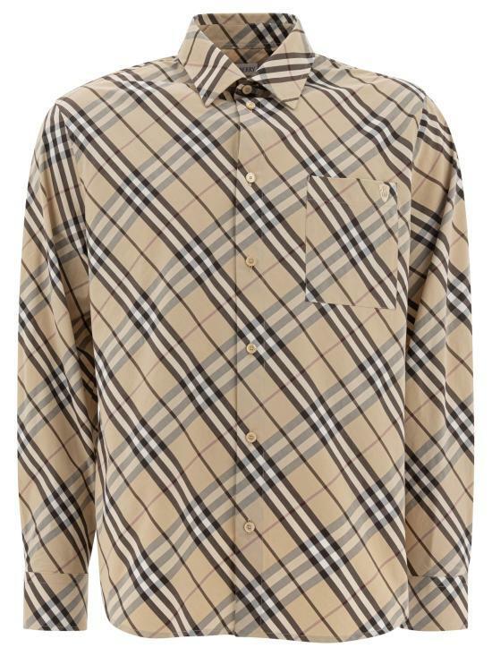 BURBERRY Relaxed Fit Check Cotton Long Sleeve Shirt