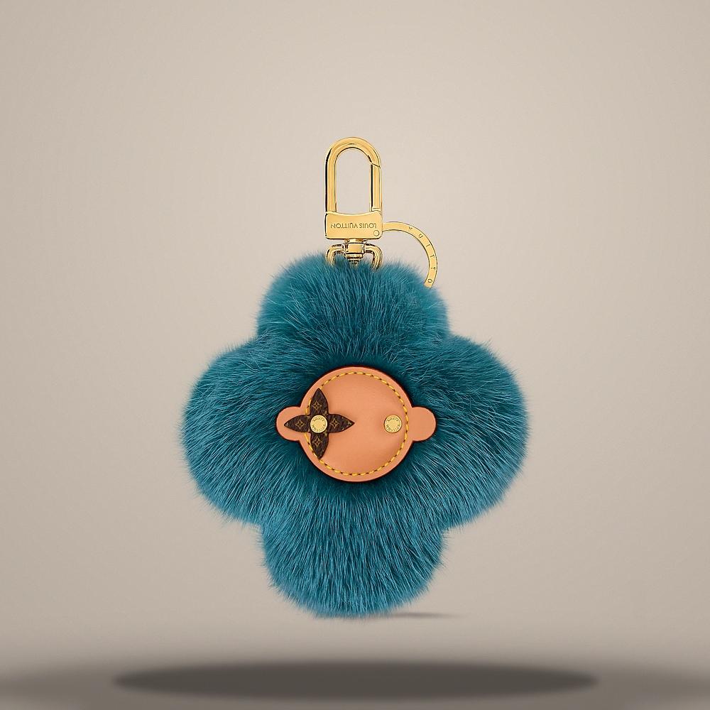 Louis Vuitton Vivienne Fur Key Holder Blue M03820