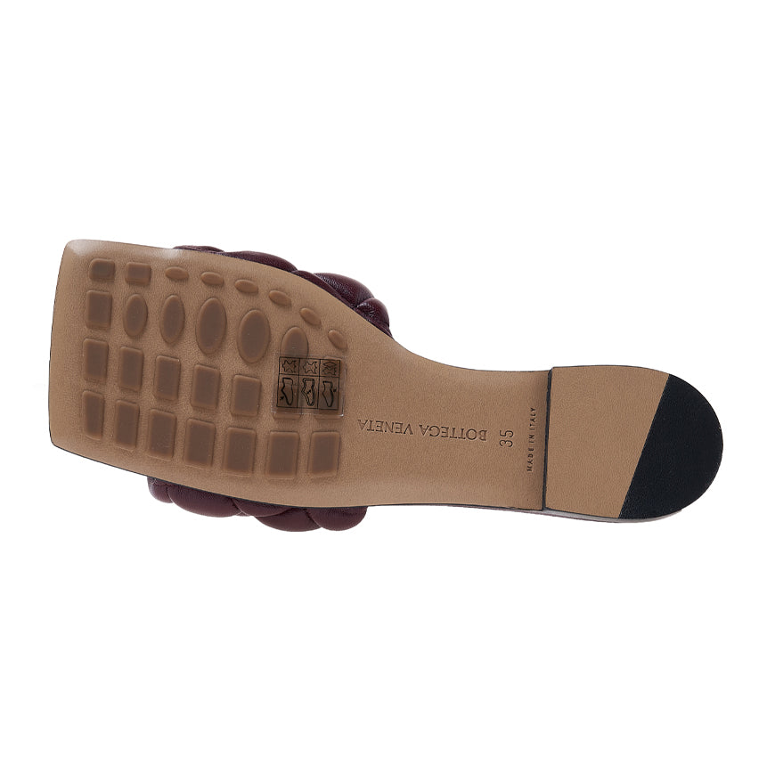 Bottega Veneta Padded Flat Leather Sandals Brown Women’s Slides