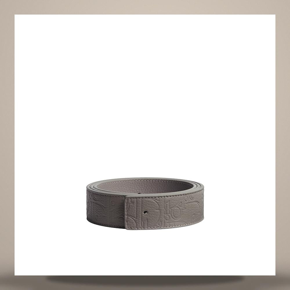 DIOR Reversible Trianon Gray Dior Gravity Leather Belt 35mm 4800ZZMMS H00G