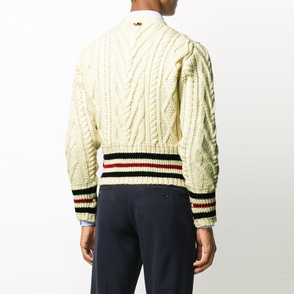 THOM BROWNE Aran Cable Mohair Short Cardigan MKC289A 00278 100