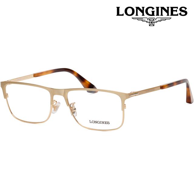 LONGINES Gold Square Rim Eyeglass Frame Unisex LG5005H 030