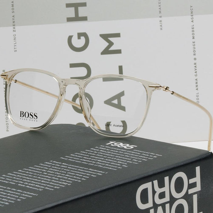 HUGO BOSS Brown Transparent Acetate Eyeglass Frames Unisex BOSS1313 IXE
