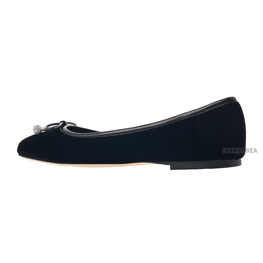 Jimmy Choo Elme Flat Velvet Black Women’s Flats