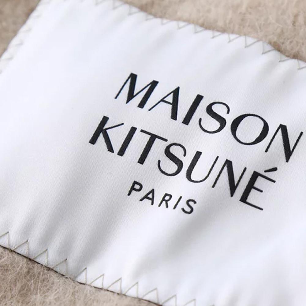 Maison Kitsune Logo Alpaca Fringe Scarf LW06206WA0022 P255