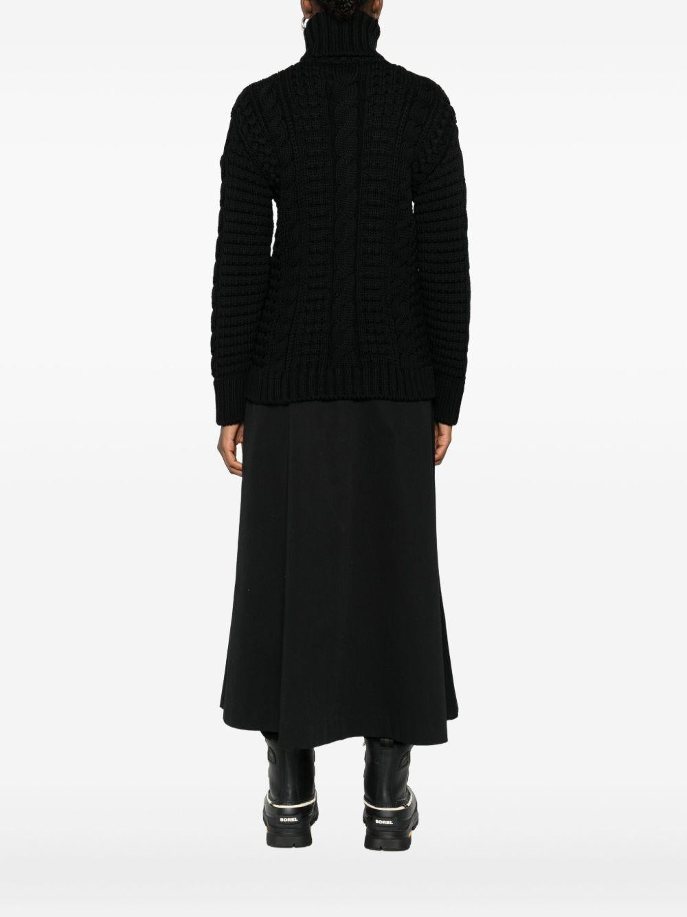 Moncler Black Wool Turtleneck Sweater