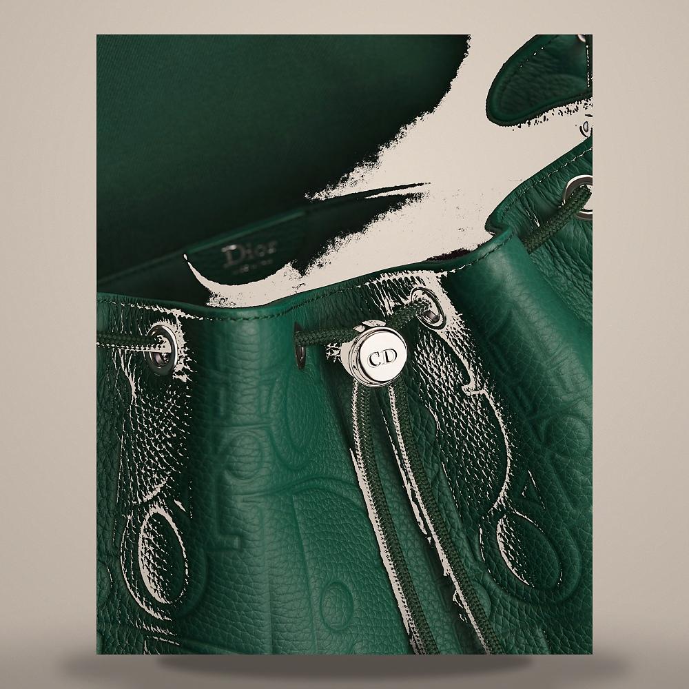 DIOR Deep Green Gravity Leather Hit the Road Flap Backpack