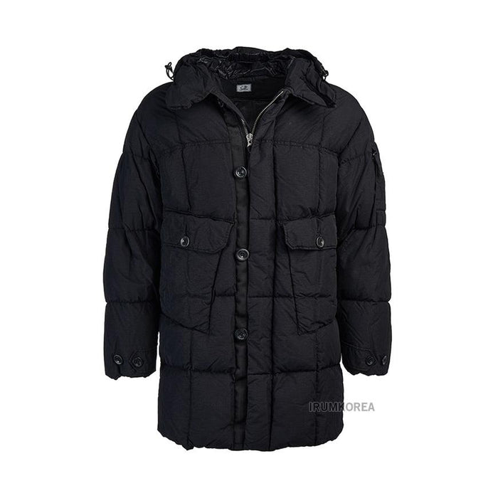 CP Company Men’s Long Down Puffer Jacket with Lens Patch 17CMOW203A 005991G 999